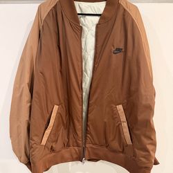 Nike Therma-Fit Reversible Bomber Jacket Brown Sweater DM6811-259 Men NWT