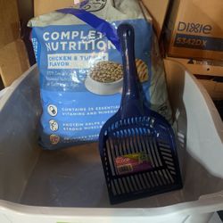 Cat Supplies Litter Box , Litter ,Scooper And Food