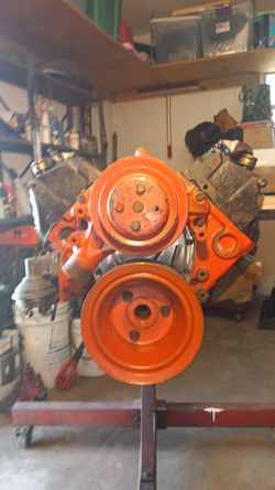 Rebuilt GM Chevy small block engine for sale.