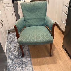 Antique Vintage Queen Anne Style Wingback Chair