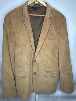 Claiborne Mens Tan Corduroy Two Button Blazer Sport Coat