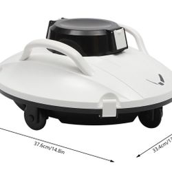 Cordless Robotic Pool Cleaner, Pool Vacuum with 30w Dual-Drive Pure Motor, Powerful Suction, 200μm Fine Filte for Above/In Ground Flat Pool Up to 1291