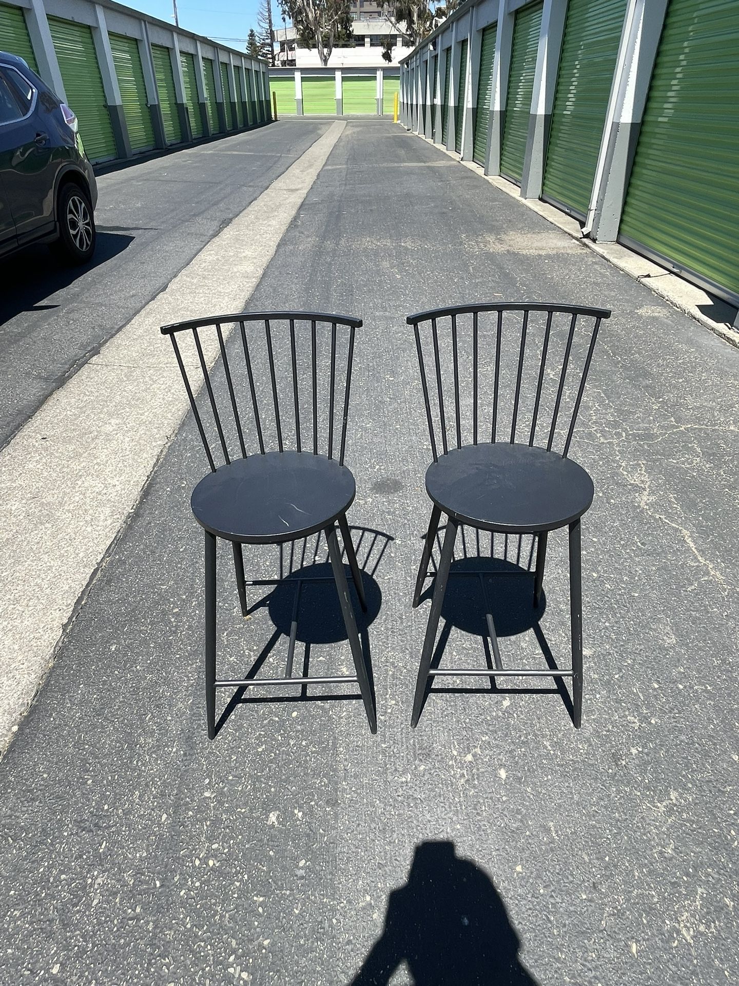 Metal Black Round High Chairs