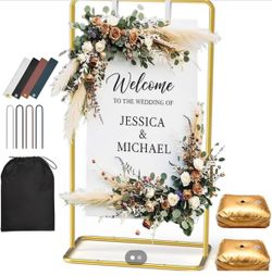 Gold sign stand