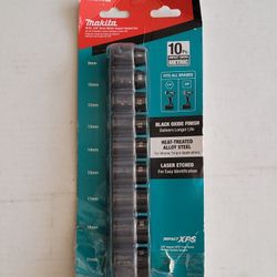 Makita 10 Pc Impact Metric Socket Set