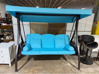 Brand new Brand new 3 in 1 Outdoor Porch Swing with Adjustable Canopy, 3 Seat Outdoor Swing for Adults, Patio Swing Chair with Thickened Cushions,Pill