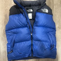 1996 Vintage North Face 700 puffer vest in blue and black