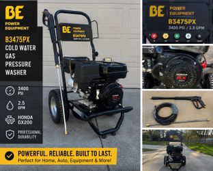 BE Power Equipment 3400 PSI Gas Pressure Washer – Honda GX200