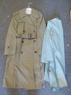Beige OR Blue All Weather rain coat w/ liner and Belt