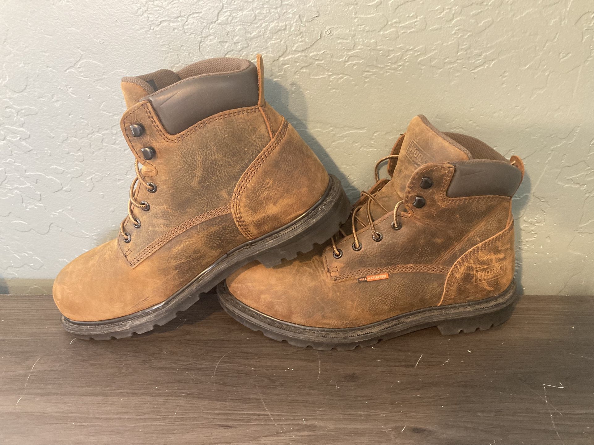 Men’s RED WING Worx Composite Steel Toe Leather Work Safety Boots. Size 10WW.