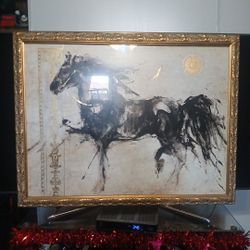 Framed Horse Painting By Lepa Zena (MARTA GOTTFRIED) Inspected & Certified By Lauren Galleries Inc.