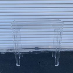 Rectangle Accent Table Modern 1-Shelf Console Table for Hall Modern Acrylic Entrance Hall