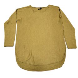 Eileen Fisher Sweater Tunic Hi Lo Merino Wool Knit Green 