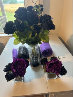 Black & Purple Dark Romance Centerpiece Set of 12. Accepting Offers
