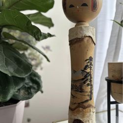 Traditional vintage wooden Japanese kokeshi doll 21”