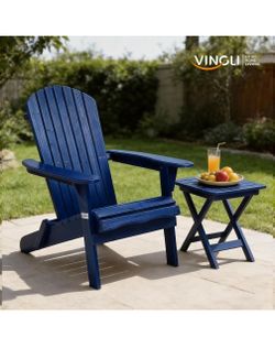 New Folding Adirondack Chairs Set of 2, Wood Adirondack Chair for Outdoor, Foldable Fire Pit Chairs