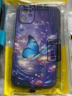 Purple Butterfly Print Phone Case
