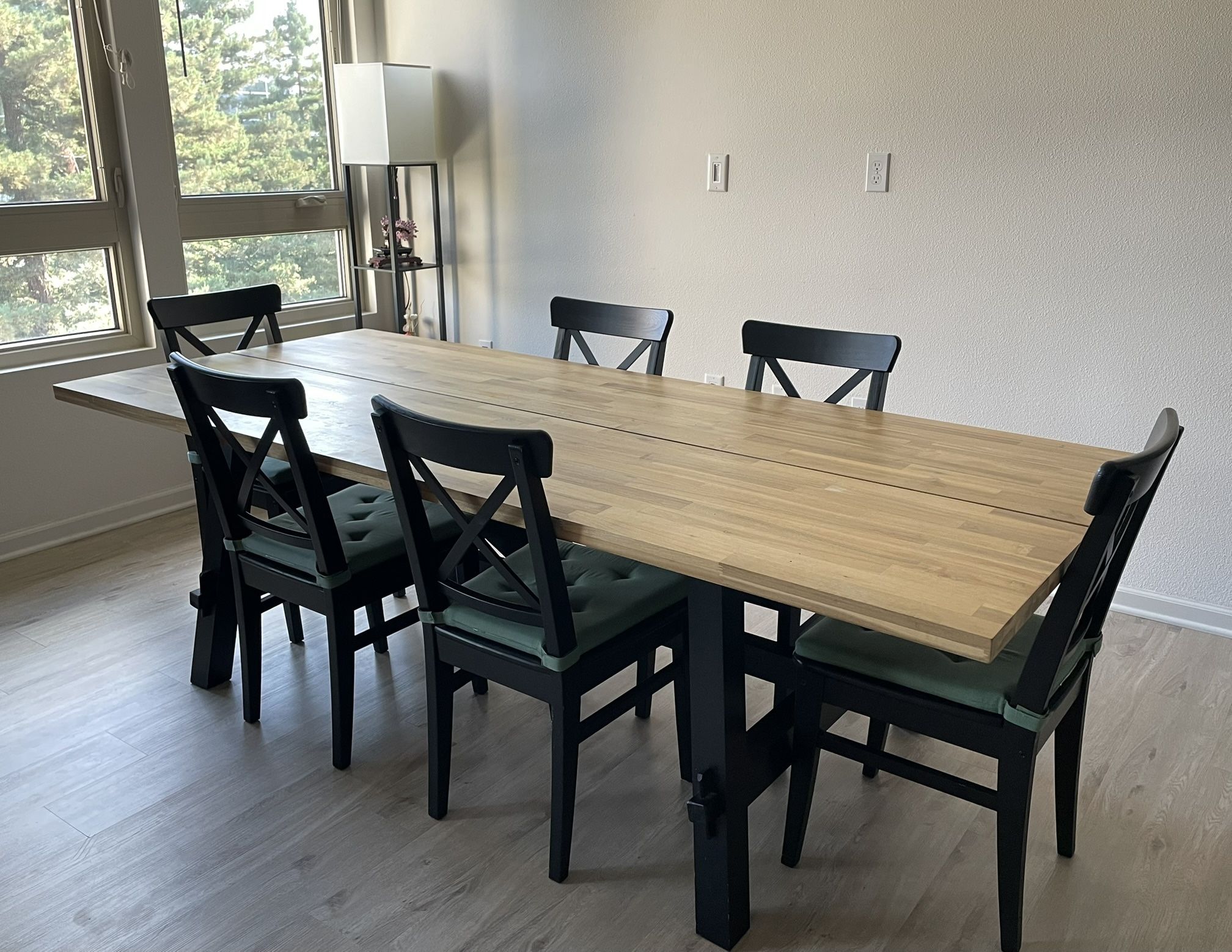 SKOGSTA Dining Table + 6 Chairs