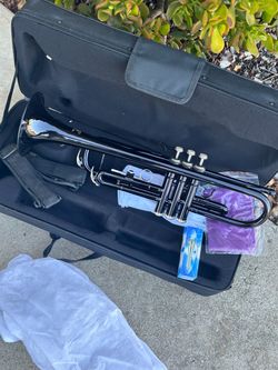 Black Lacquer Trumpet with Case and Accessories