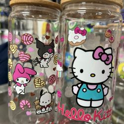 Hello Kitty Disney And More Glass 16 Ounce