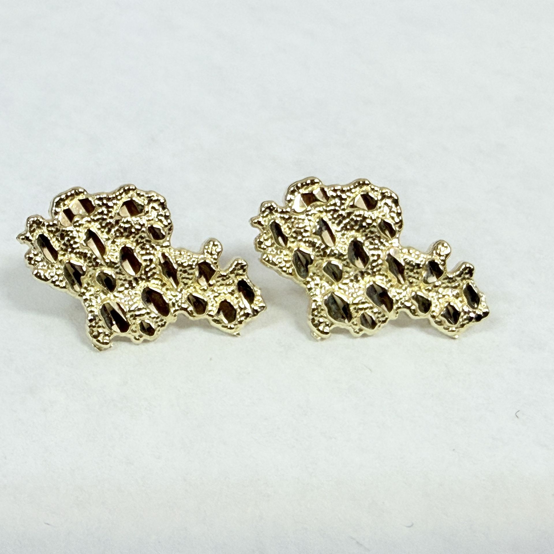 10K Gold Freeform Nugget Earrings