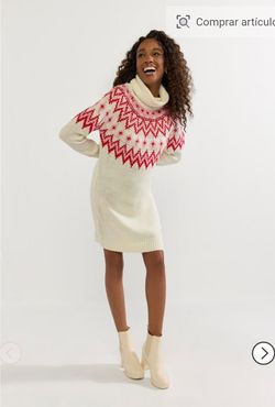 vestido tipo suéter Alberta Long Sleeve Fairisle de Francesca's  size S