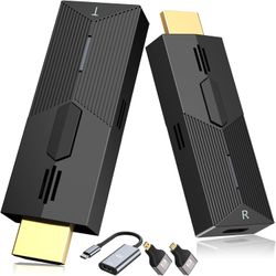 Wireless HDMI Transmitter and Receiver 99Ft/30m, 4K Decode 1080P@60Hz Plug & Play HDMI Wireless Adapter, Portable Dual Band 2.4G/5G for Office Meeting
