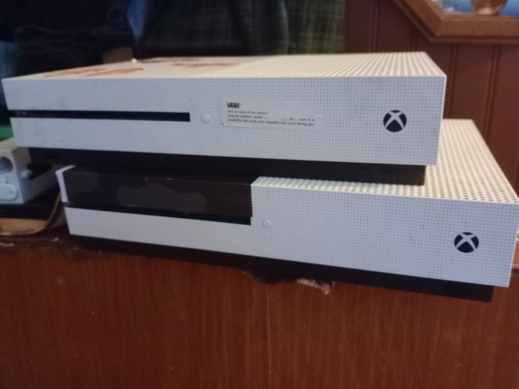 2 Xbox One S With All Wires And Power Cord And One Paddle. 