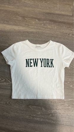 White "NEW YORK" Graphic Cropped Baby Tee