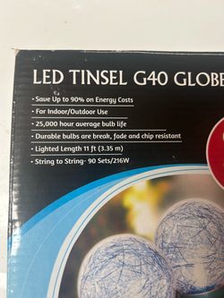 LED Tinsel G40 Globe String Lights