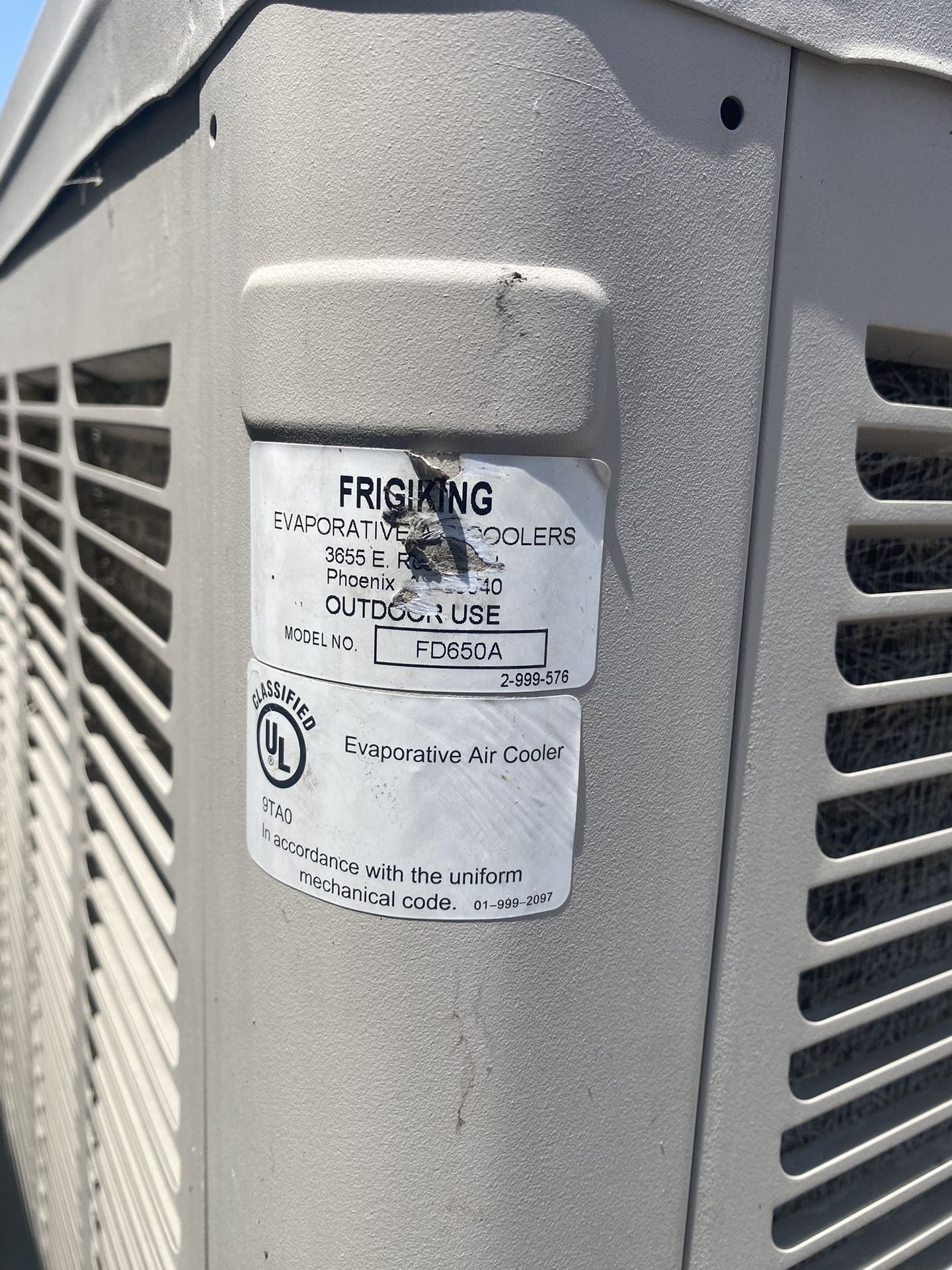 Evaporative Coolers Modelo FD650A