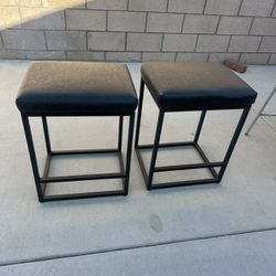 Black Counter Height Bar Stools Set of 2 for Kitchen Counter