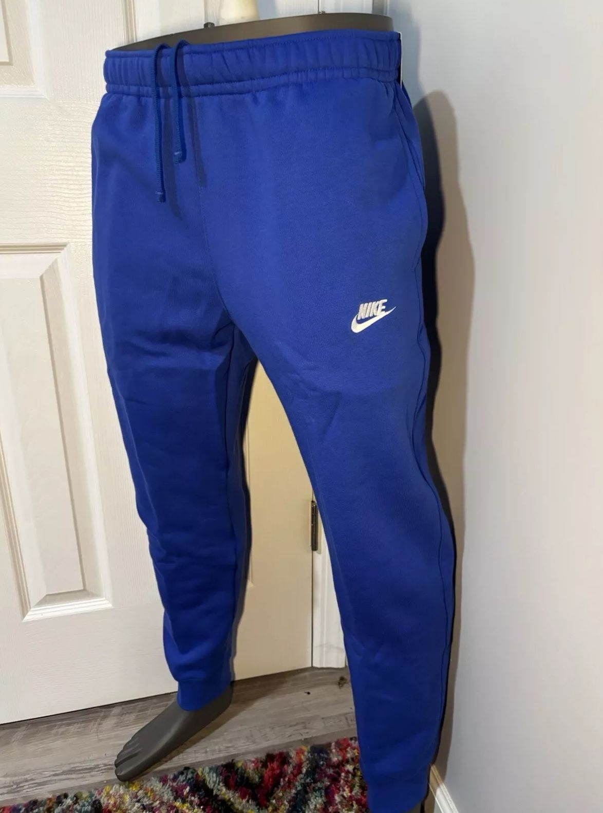 Nike Sportswear Club Fleece Joggers Pants Men's Size LARGE Game Royal Blue NWT