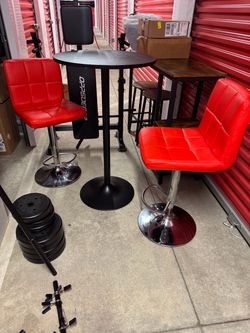 Bar table with bar stools