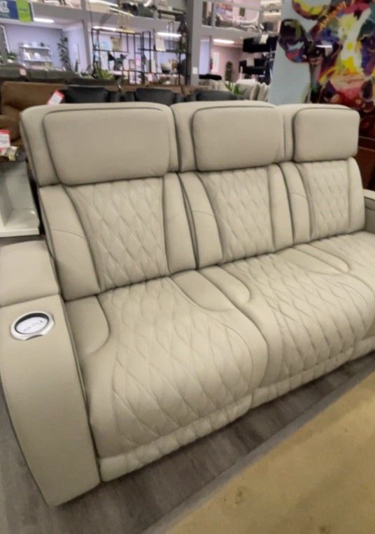 Boyington Gray Power Reclining Sofa