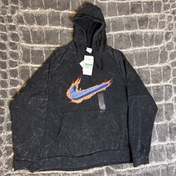 Nike Dri-Fit Graphic Swoosh Vintage Black Training Hoodie Mens XL DX1555-010