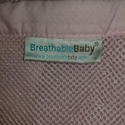 Breathable mesh crib bumper in pink and also in gray