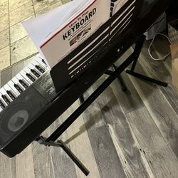 RockJam RJ761 61 Key Electronic Interactive Teaching Piano Keyboard Stand Stool