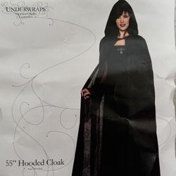 Costume “Hooded Cloak” One Size 55” Black