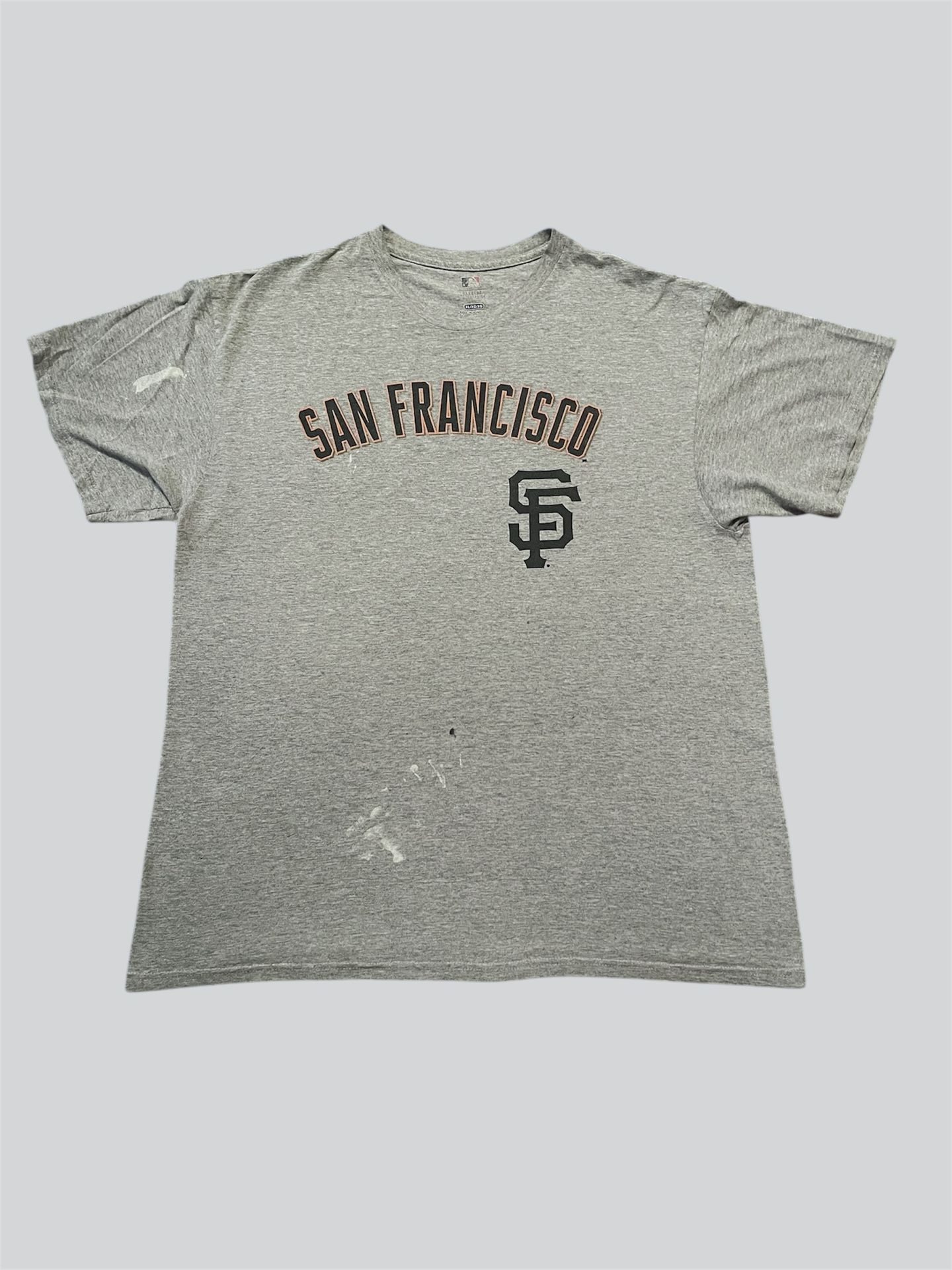 San Francisco Giants Buster Posey vintage paint stained y2k gray T shirt Size XL