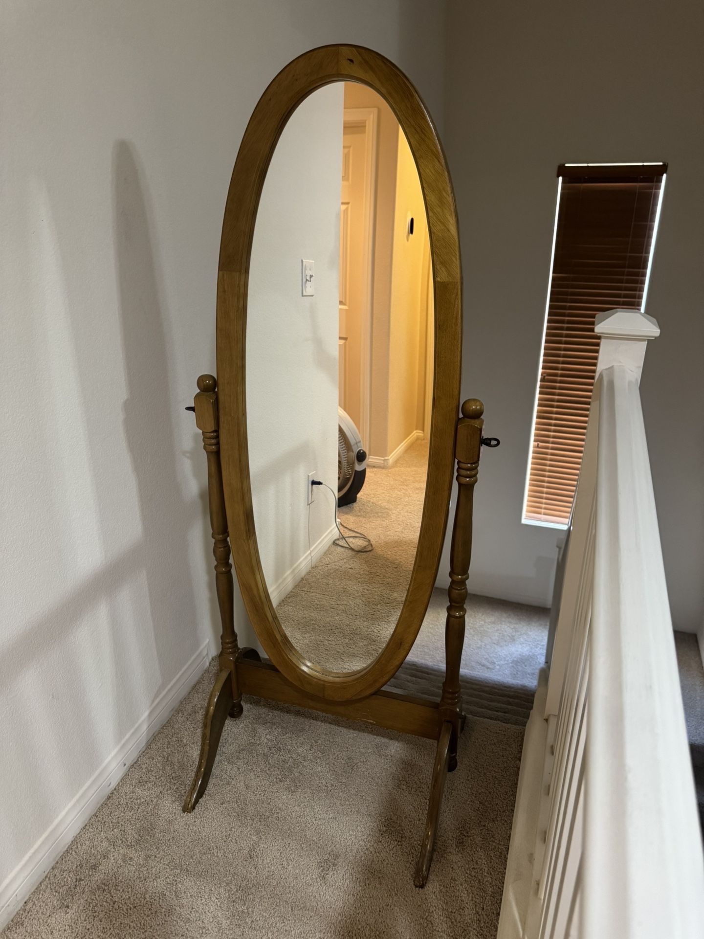 Vintage Solid Wood Standing Mirror 60”