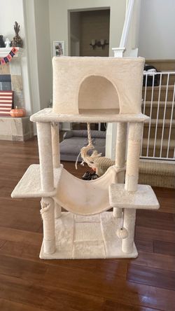 Cat Tree with Condo, Hammock, and Scratching Posts