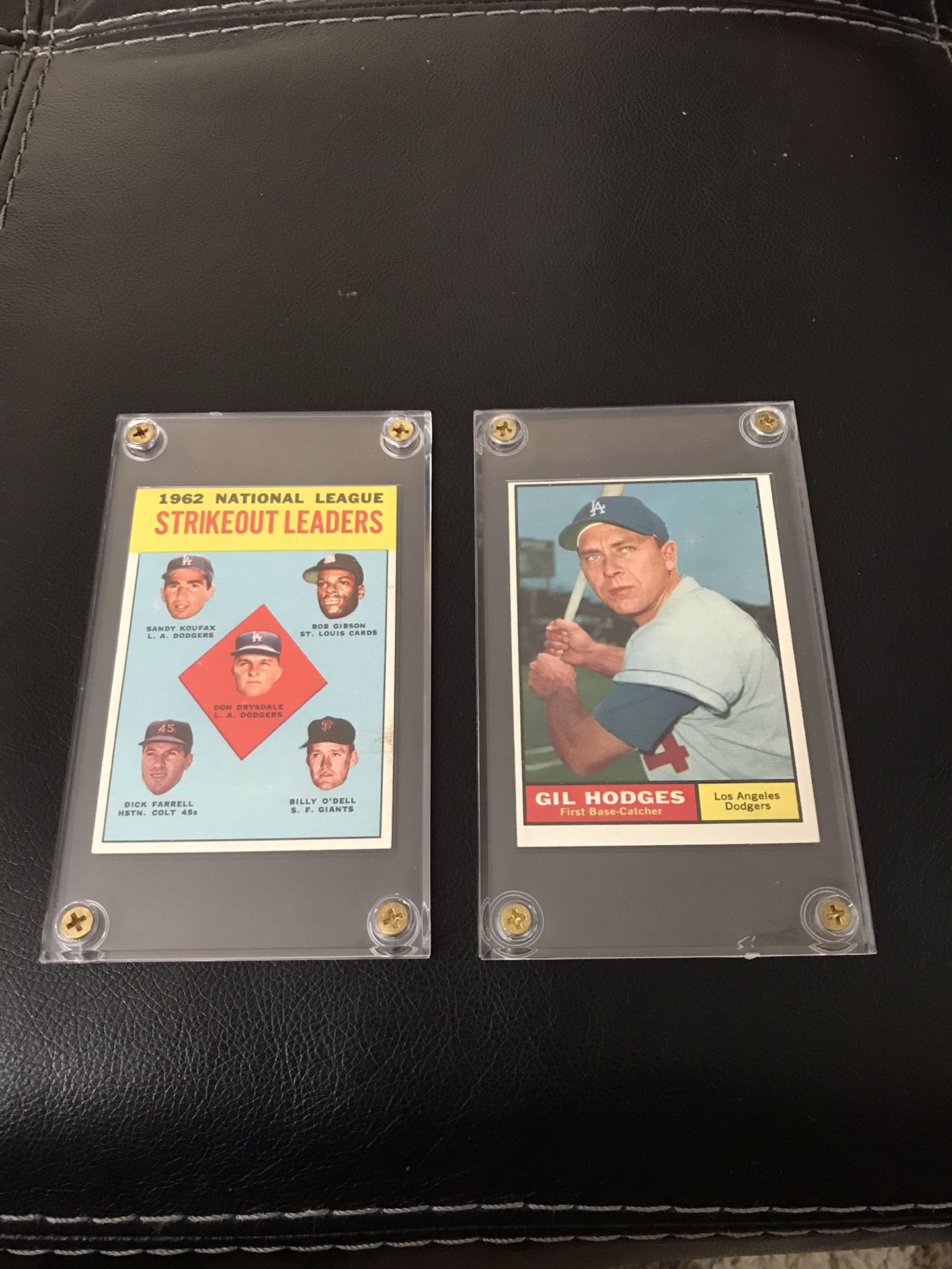 2 cards - 1963 Topps Baseball Card & Gil Hodges Topps