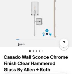 Allen + Roth Casado Chrome Wall Sconce