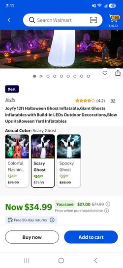 Joyfy 12ft Halloween Ghost Inflatable with LED Lights