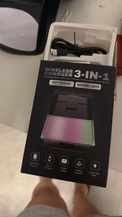 3-in-1 Wireless Charger with Rainbow Lights