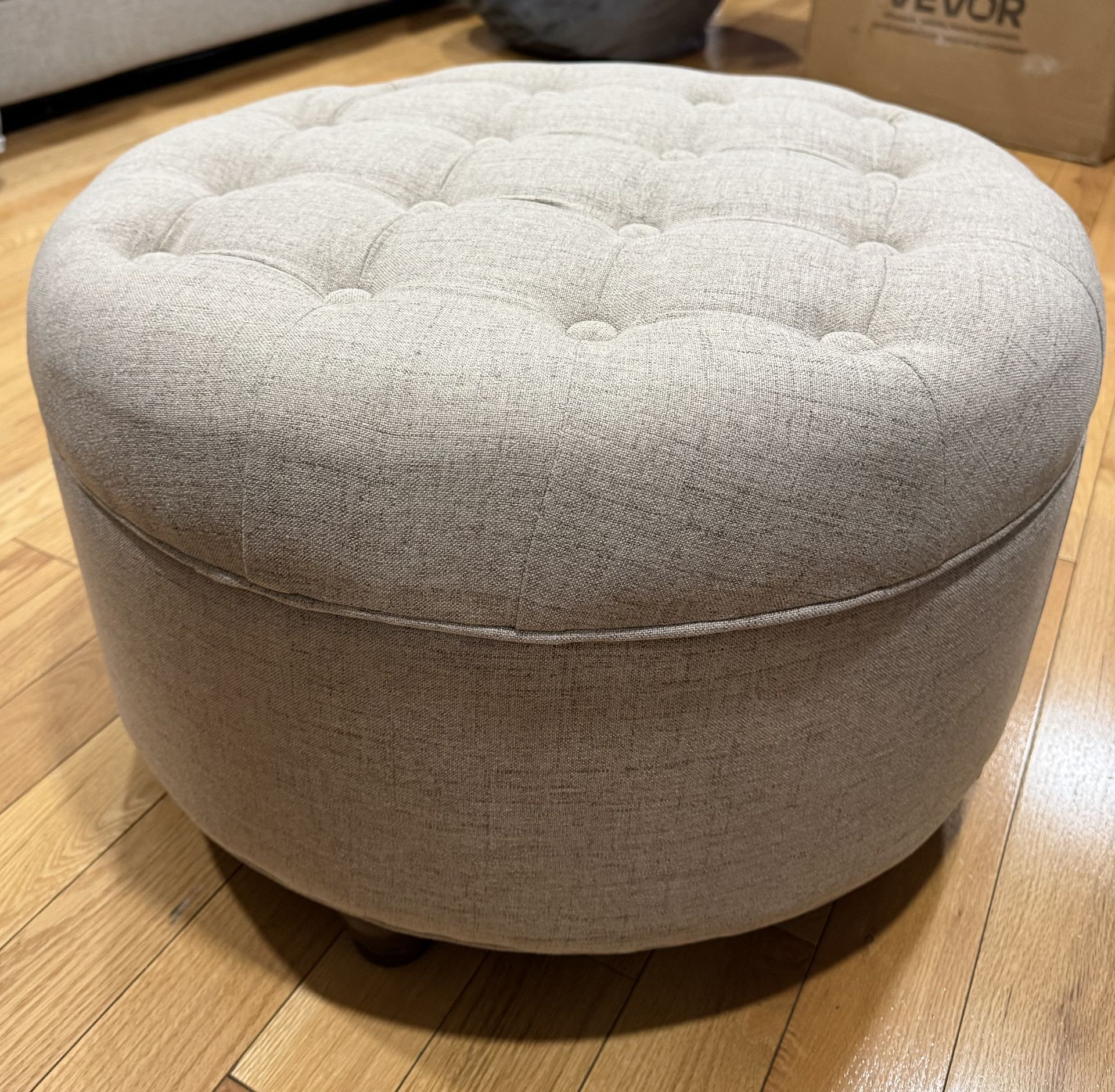 Homepop home Decor Round storage ottoman large