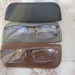 2 Pk Blue Light Blocking Reading Glasses for Men Anti Glare Eyestrain 1.75+