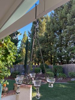 Rod iron hanging chandelier