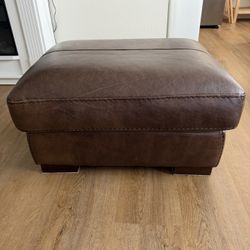 Ottoman Brown Leather 